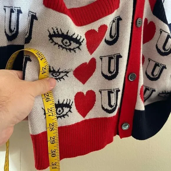 Libertine Women's Red and Black Cardigan Sweater - Picture 7 of 7